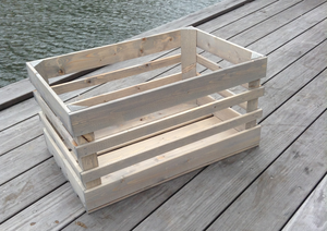 Vintage Härjedalens silver, betsat äppellådsbord - Bild 7