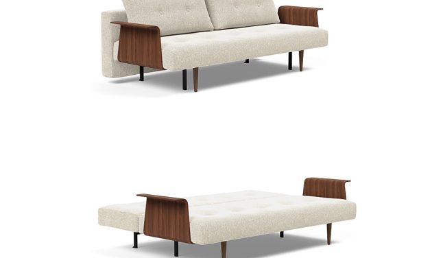 Recast 3 sits bäddsoffa med valnötsarmstöd från Danska Innovation Living