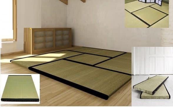 Tatami golv med 4 st 90 x 180 cm och en 90 x 90 cm