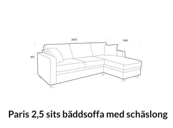 hovden mobel paris schaslong 2 5 sits dimensions