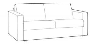 Sofa bed 2,5 sits 140 cm