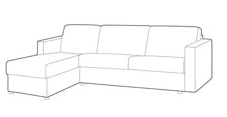 Schäslong vänster framifrån sätt / extention left  when you stand looking at the sofa