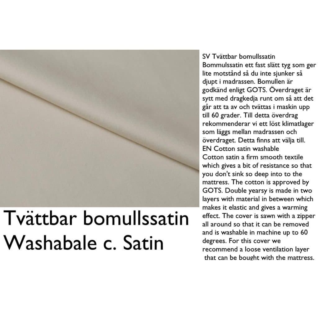 Tvättbar bomullssatin / Washebale satin 70 x 200cm