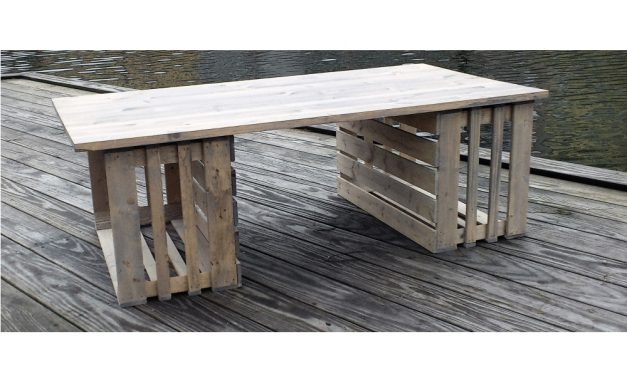 Vintage Härjedalens silver, betsat äppellådsbord
