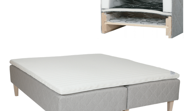 Silver säng med bäddmadrass och ben från Estniska Rave furniture