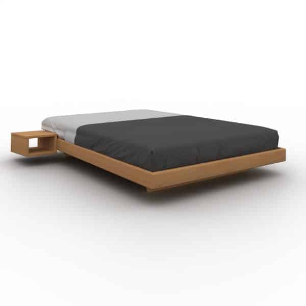 Carre bed and table caramel scaled