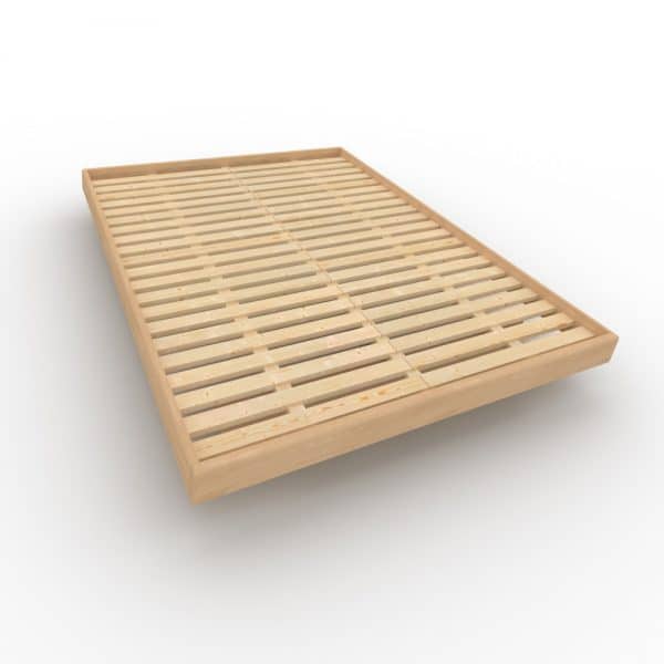 Carre bed frame untreated natural med ribbor