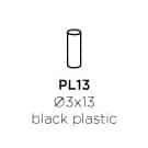 PL 13cm Svart plast / Black plastic
