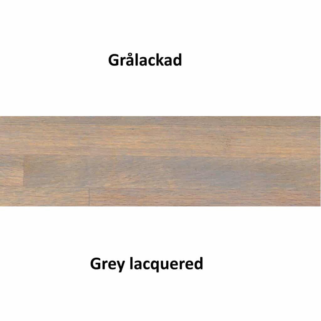 Grey lacquered finger jointed beech wood / Grålackad stavlimmad bok