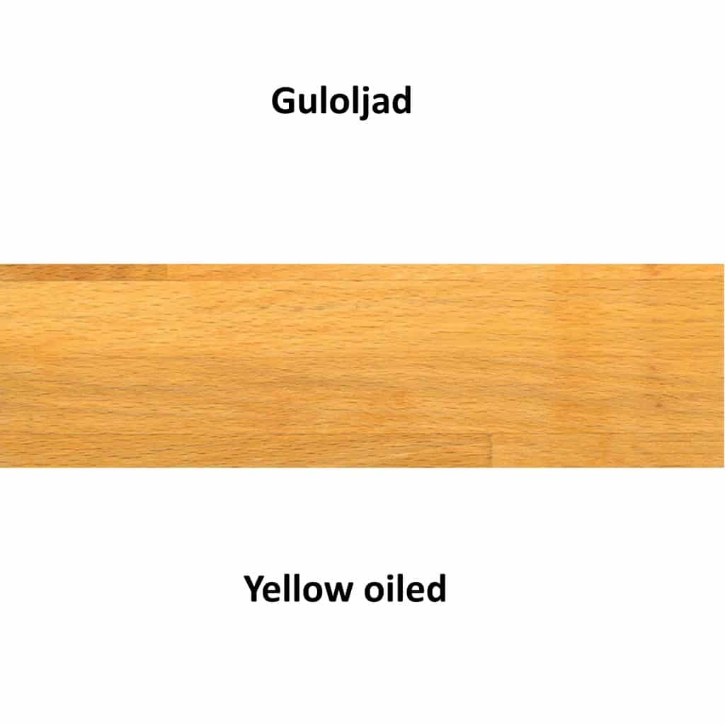 Yellow oiled finger jointed beech wood. / Gul oljad  stavlimmad bok
