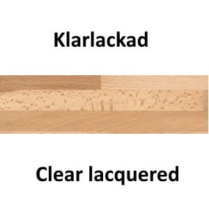Clear lacquered finger jointed beech wood / Klarlackad stavlimmad bok