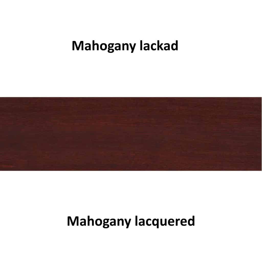 Mahogany lackad stavlimmad bok / Mahogany lacquered beech wood.
