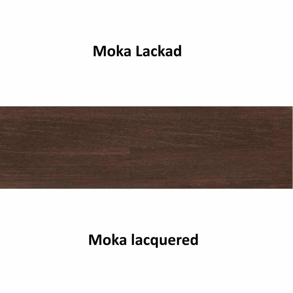 Moka lacquered fingerjointed beech wood / Moka lackad stavlimmad bok