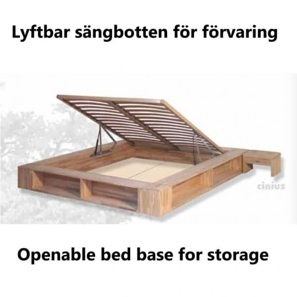 Oppningsbar sangbotten for forvaring.