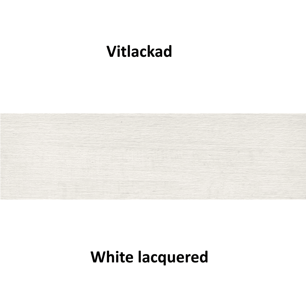 Vitlackad stavlimmad bok / White lacquered finger jointed beech wood.