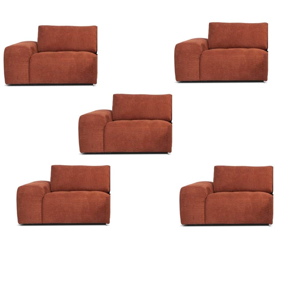 Five parts with back and arm rest and cushion / Fem delar med rygg och armstöd och kudde