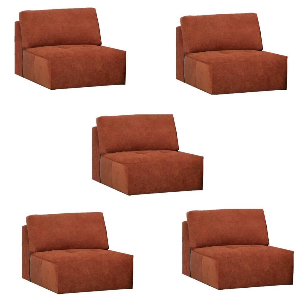 Fem delar med ryggstöd och kudde / Five parts with back and cushion