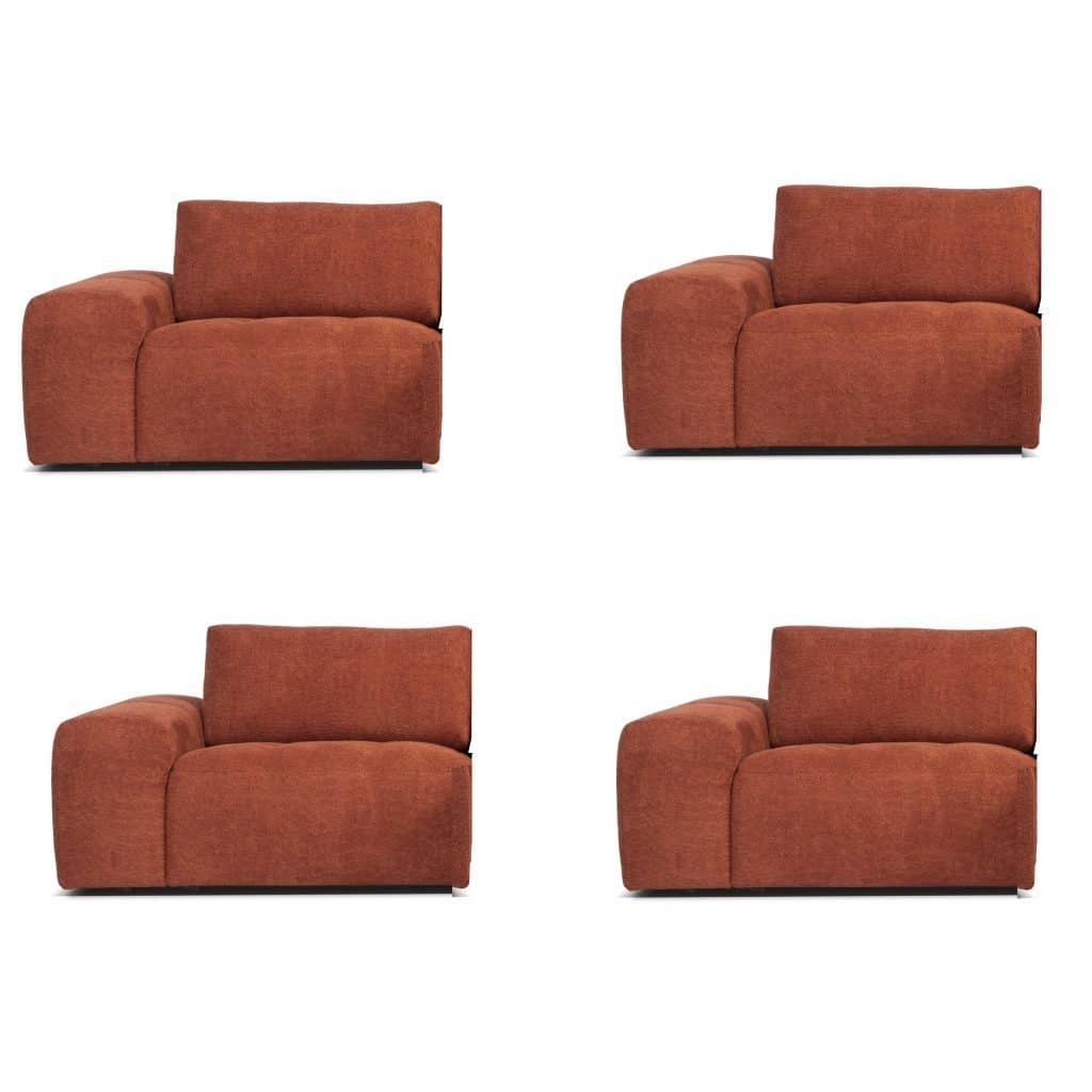 Four parts with back and arm rest and cushion / Fyra delar med rygg och armstöd och kudde