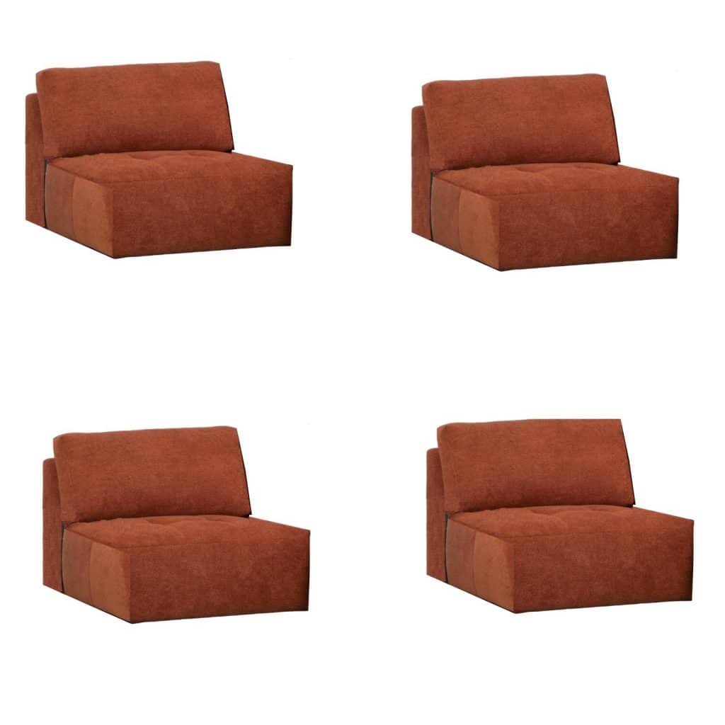 Fyra delar med ryggstöd och kudde / Four parts with back and cushion
