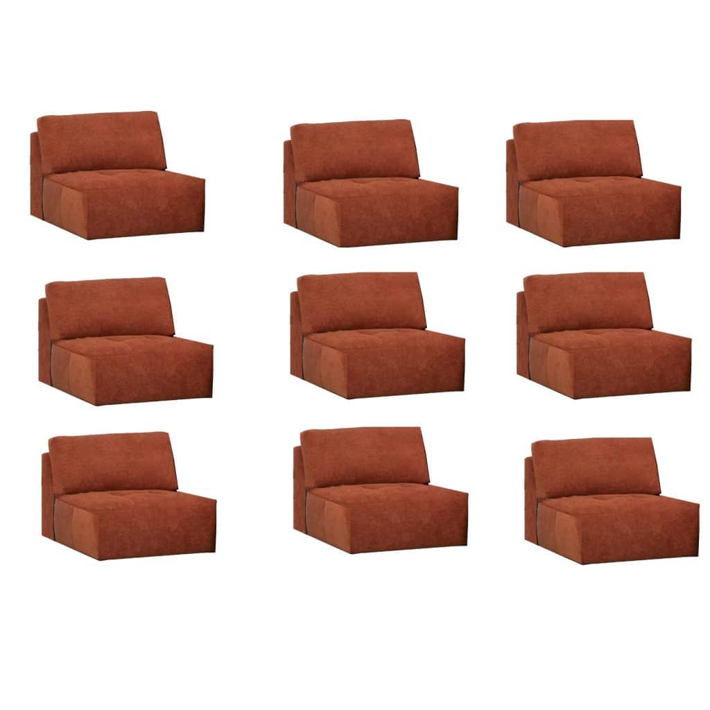 Nio delar med ryggstöd och kudde / Nine parts with back and cushion