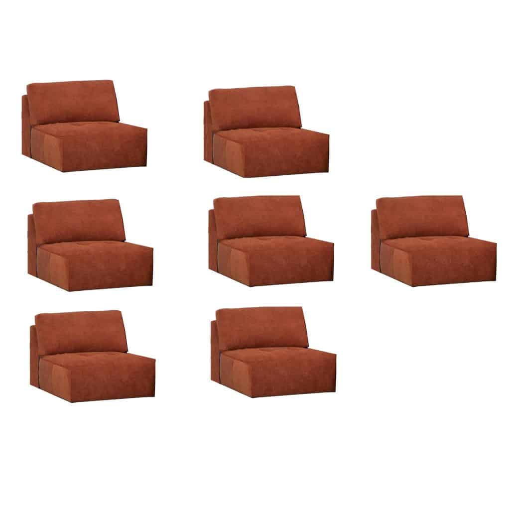 Seven parts with back and cushion /  Sju delar med ryggstöd och kudde
