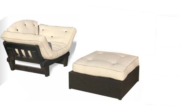 Sole futonfåtölj och fotpall paket från Cinius outlet