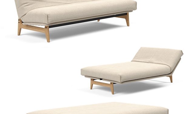 Aslak bäddsoffa i tyg Phobos latte avtagbart 120 x 200cm bädd outlet