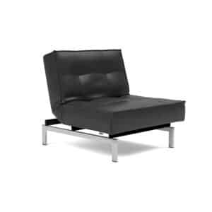 Splitback fåtölj i faunal läder textil 550 Svart Outlet