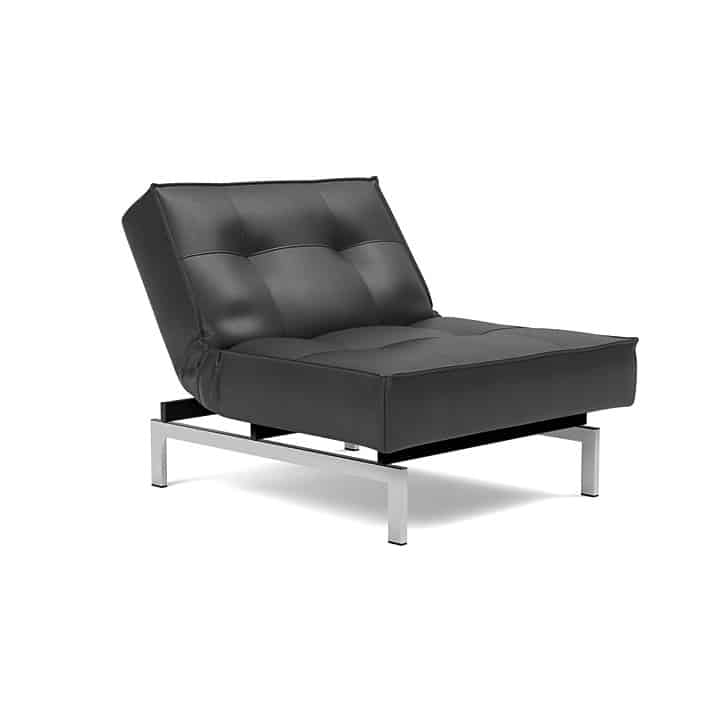Splitback fåtölj i faunal läder textil 550 Svart Outlet - Bild 3